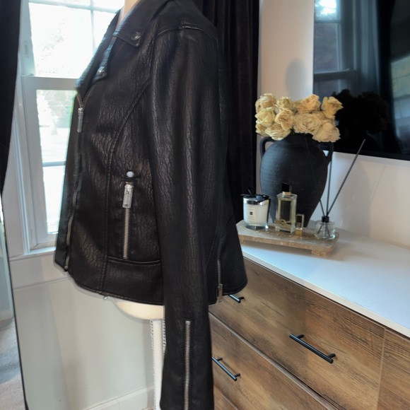 French Connection Black Leather Jacket - Picture 3 of 8